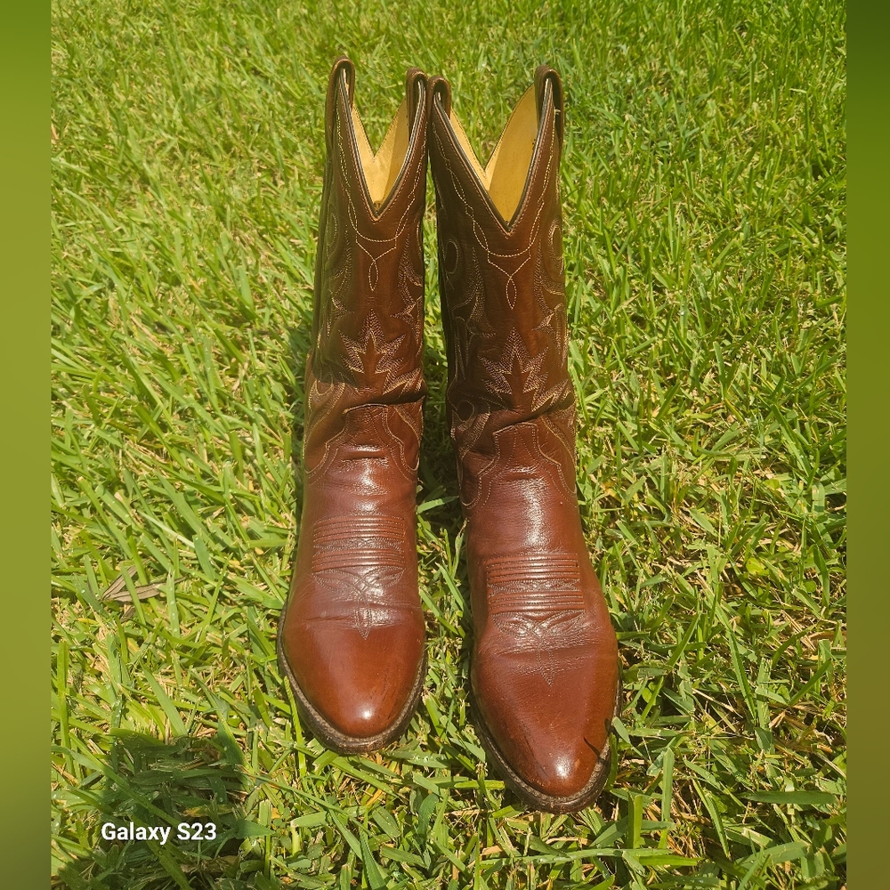 Men's Brown Leather Cowboy Boots